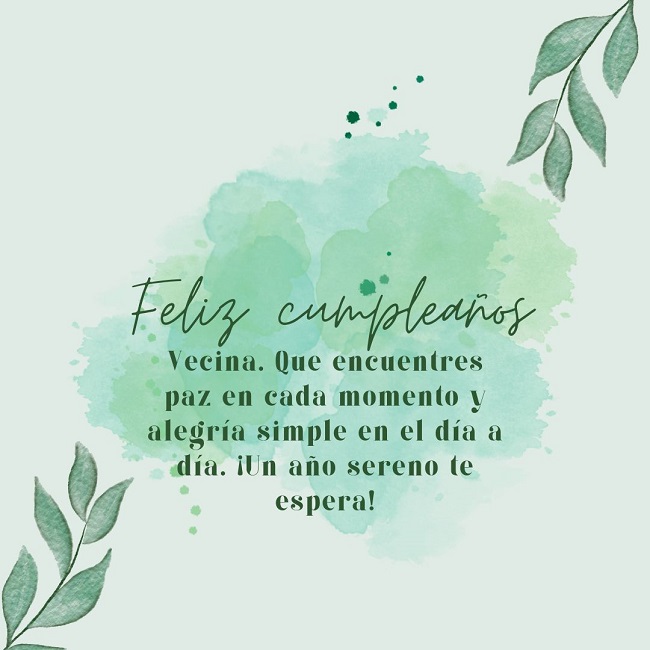 felicitacion de cumpleaños a una vecina