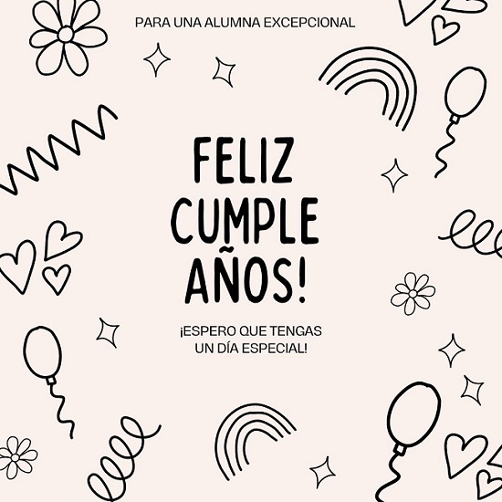 feliz cumpleaños alumna