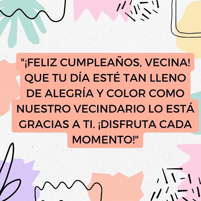 frases de cumpleaños para una vecina